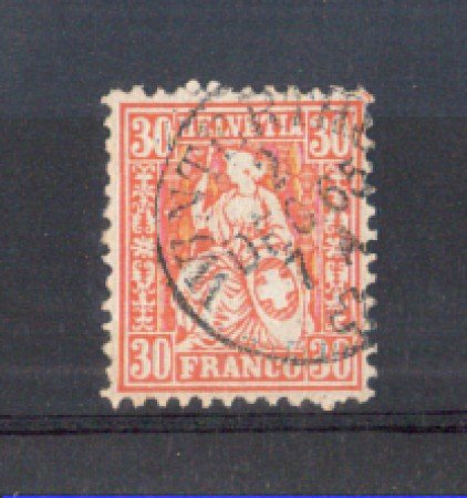 1862 - LBF/2818C - SVIZZERA - 30 CENT. VERMIGLIO - USATO