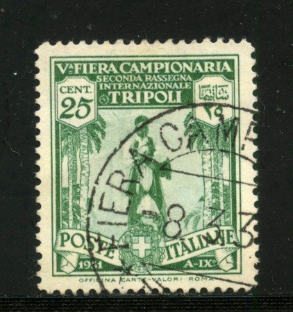 1931 - LIBIA - 25c. FIERA DI TRIPOLI - USATO - LOTTO/31632U