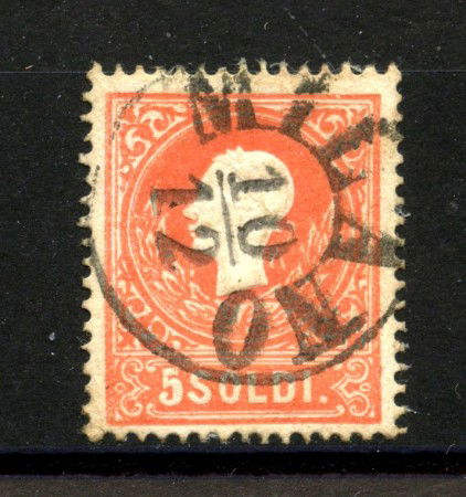 1858 - LOMBARDO VENETO. - LOTTO/40186 - 5 SOLDI  ROSSO - USATO