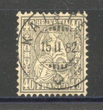 1867/78 - SVIZZERA - LOTTO/40618 - 40 CENT. GRIGIO - USATO