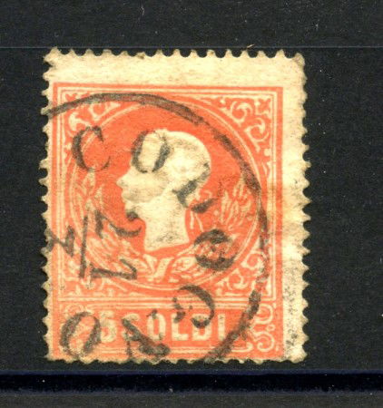 1858/59 - REGNO LOMBARDO VENETO - 5 SOLDI ROSSO I° TIPO - USATO - LOTTO/35999