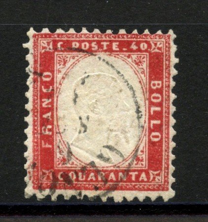 1862 - REGNO - LOTTO/39943 - 40 cent. ROSSO CARMINIO - USATO - FIRMATO A.DIENA