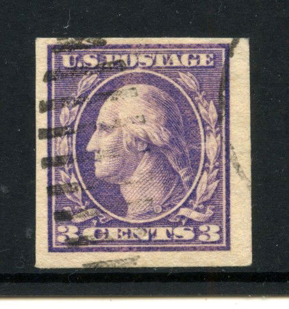 1916/17 - STATI UNITI - LOTTO/42414 - 3 CENT. VIOLETTO EFFIGIE DI WASHINGTON - USATO NON DENTELLATO