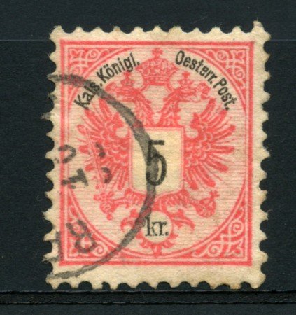1883 - LOTTO/14175 - AUSTRIA - 5 Kr. ROSA - USATO