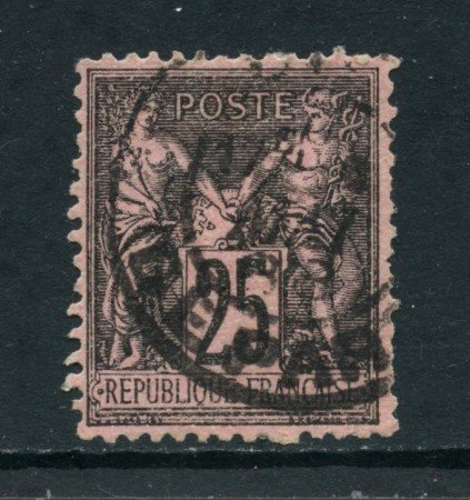 1886 - FRANCIA - 25 c. NERO SU ROSSO - USATO - LOTTO/27077
