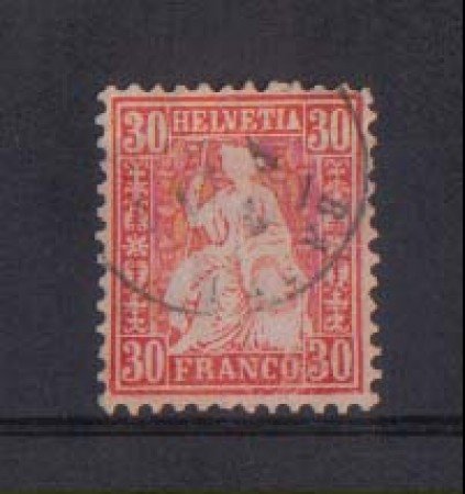 1862 - LBF/2818A -  SVIZZERA - 30 CENT. VERMIGLIO - USATO