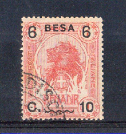 SOMALIA - 1922 - 6 BESA SU 10 CENT. SU 1 ANNA  - USATO - LOTTO/SOMALIT 25U