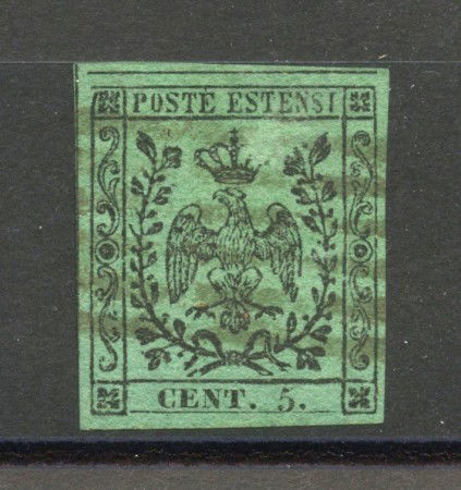 1852 - DUCATO DI MODENA - LOTTO/40215 - 5 cent. VERDE - USATO