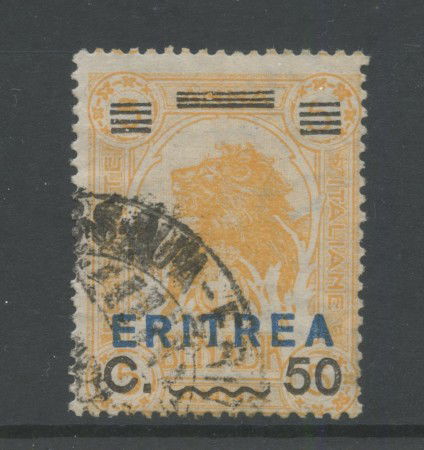 1924 - ERITREA - LOTTO/42648 - 50 CENT. SU 5 ANNA  GIALLO ARANCIO - USATO
