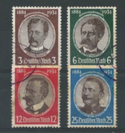 1934 - LOTTO/17428 - GERMANIA REICH - CINQUANTENARIO COLONIE 4V. - USATI