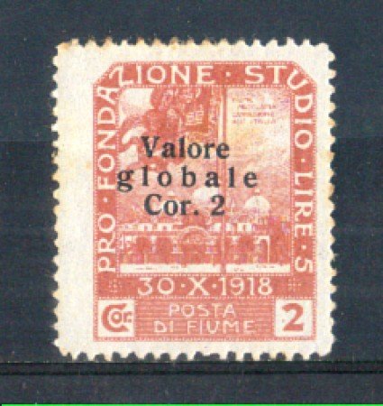 1920 - LOTTO/FIU110L - FIUME - 2 CORONE  ROSA BRUNO LING.