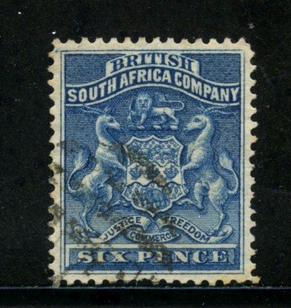 1890/91 - SUD AFRICA INGLESE - 6p. BLU STEMMA - USATO - LOTTO/29096