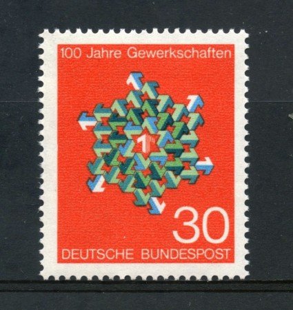 1968 - GERMANIA FEDERALE - 30p. SINDACATI TEDESCHI -NUOVO - LOTTO/30950