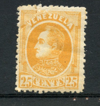 1880 - LOTTO/23025 - VENEZUELA - 25 c,. GIALLO  SIMON BOLIVAR - LING.