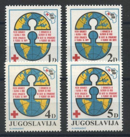 1984 - JUGOSLAVIA - LOTTO/38329 - PRO CROCE ROSSA 4v. - NUOVI