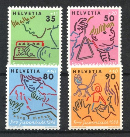 1988 - SVIZZERA - PRO JUVENTUTE 4v. NUOVI - LOTTO/32174