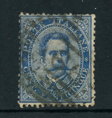 1879 - REGNO - 25 cent. AZZURRO RE UMBERTO I° - USATO - LOTTO/26427