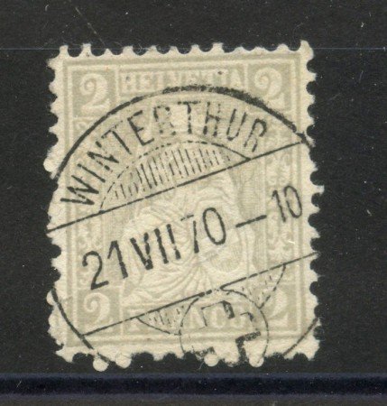 1862 - SVIZZERA - LOTTO/40609 - 2 CENT. GRIGIO - USATO