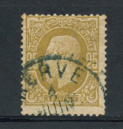 1869 - LOTTO/20624A - BELGIO - 25c. RE LEOPOLDO - USATO