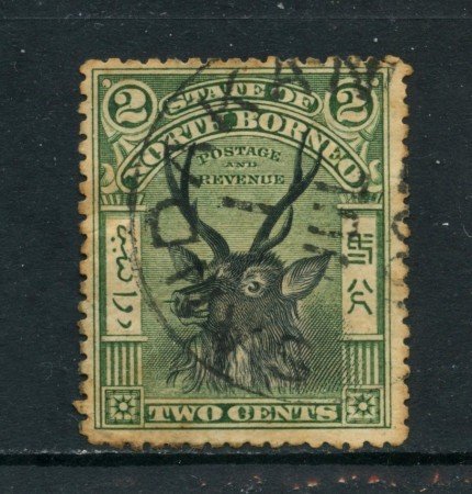 1897/900 - NORD BORNEO - 2 CENT. VERDE NERO - USATO - LOTTO/26984