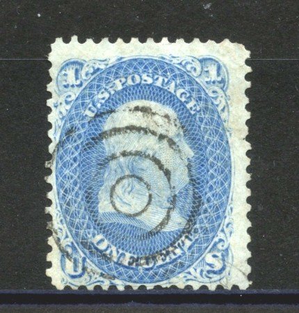 1861/62 - STATI UNITI - LOTTO/40812 - 1 Cent. AZZURRO OLTREMARE  B.FRANKLIN - USATO