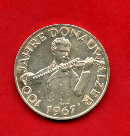 1967 - AUSTRIA - LOTTO/M47563 - 50 SCELLINI ARGENTO DANUBIO BLU