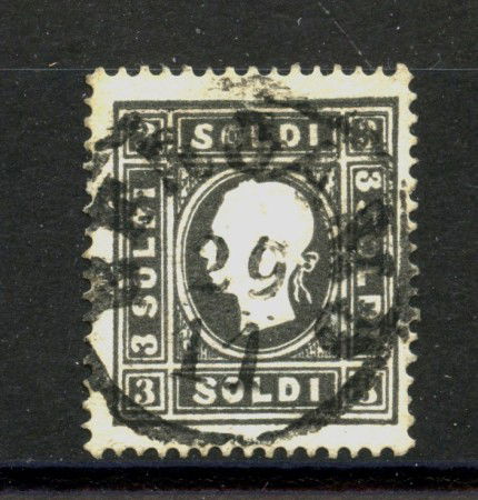1858 - LOMBARDO VENETO. - LOTTO/40185 - 3 SOLDI NERO - USATO