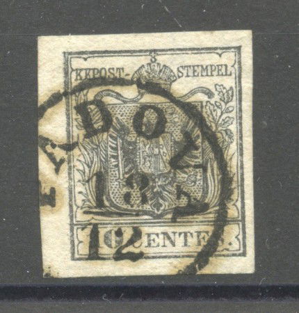 1850 - LOMBARDO VENETO - LOTTO/40467 - 10 CENTESIMI NERO - USATO PADOVA