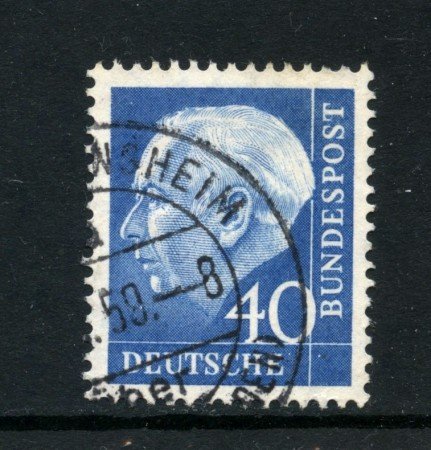 1957/60 - GERMANIA FEDERALE - 40p. PRESIDENTE HEUSS CARTA FLUORESCENTE - USATO - LOTTO/30801