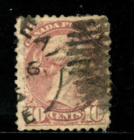1870/93 - CANADA - 10 cent. ROSA CARMINIO - USATO - LOTTO/29090