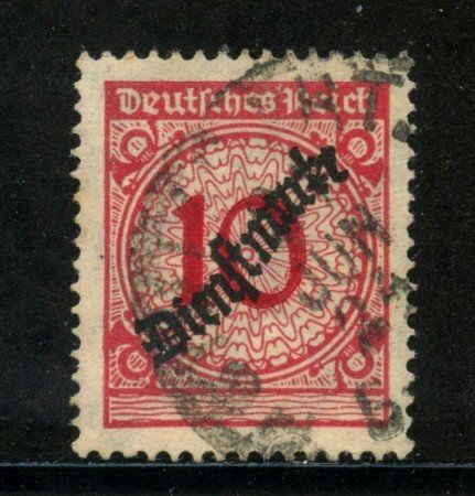 1923 - GERMANIA REICH SERVIZI - 10p. ROSSO SOPRASTAMPATO - USATO - LOTTO/29272