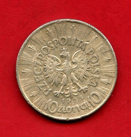 1935 - POLONIA - LOTTO/M47552 - 10 ZLOTYCH ARGENTO PILSUDSKI