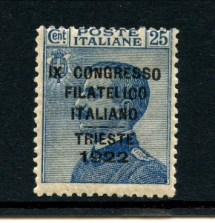 1922 - LOTTO/11540 - REGNO - 25c. CONGRESSO FILATELICO TRIESTE - LING.