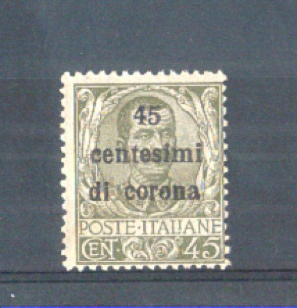 1919 - LOTTO/TT8N - TRENTO e TRIESTE - 45 CENT. SU 45 CENT. OLIVA NUOVO
