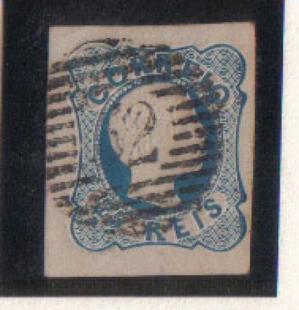 1855 - LOTTO/9605U - PORTOGALLO - 25r.AZZURRO - USATO