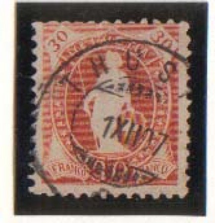 1907 - LOTTO/2185  - SVIZZERA - 30c. GIALLO BRUNO - USATO