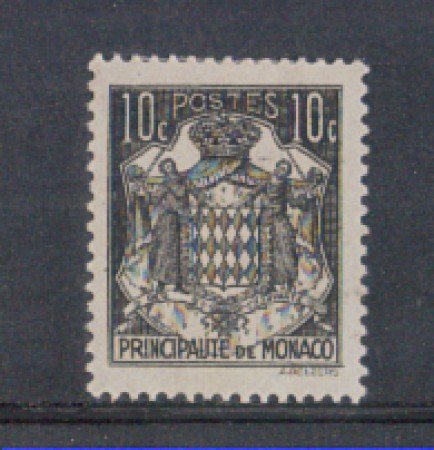 1942 - LOTTO/8576AL - MONACO - STEMMA - 10c. NERO
