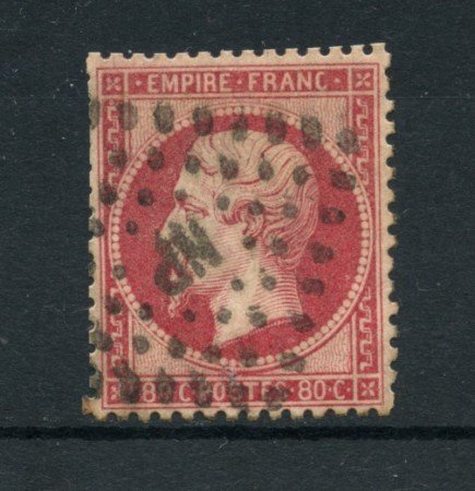 1862 - LOTTO/16684 - FRANCIA - 80 cent. ROSA NAPOLEONE - USATO