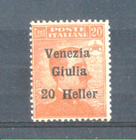 1919 - LOTTO/VNG31N - VENEZIA GIULIA - 20h. su 20c. ARANCIO NUOVO