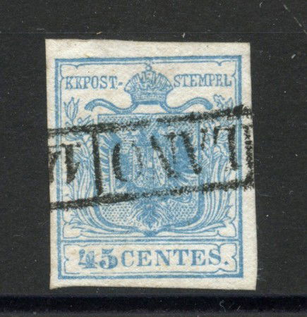 1850 - LOMBARDO VENETO - LOTTO/40469 - 45 CENTESIMI AZZURRO CHIARO - USATO MILANO