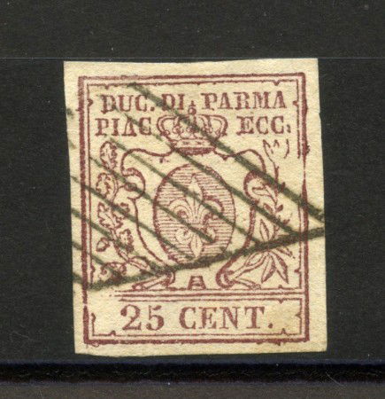 1857 - DUCATO DI PARMA - LOTTO/40243 - 25 cent. BRUNO LILLA - USATO