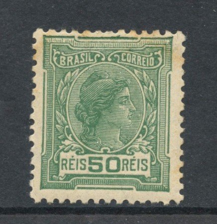 1918 - BRASILE  - 50r. VERDE - LINGUELLATO - LOTTO/28857