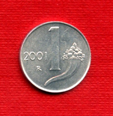 2001 - LOTTO/M21503 - REPUBBLICA -  1 LIRA CORNUCOPIA