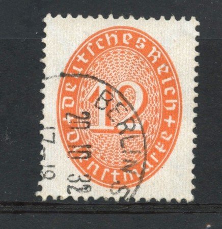 1929/33 - GERMANIA REICH SERVIZI - 12p. ROSSO ARANCIO  CIFRA IN OVALE - USATO - LOTTO/29283