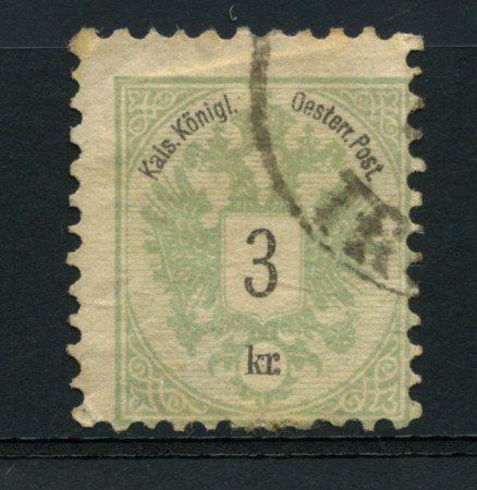 1883 - LOTTO/14167 - AUSTRIA - 3 K. VERDE  - USATO