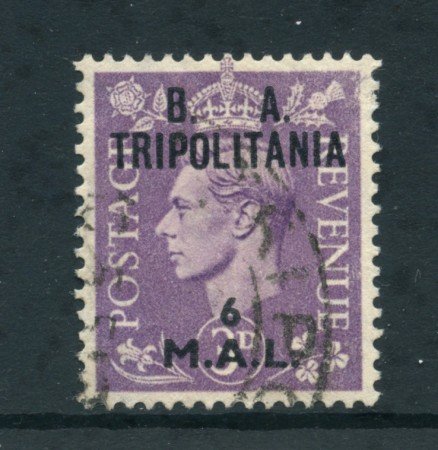 1950 - LOTTO/23683 - B.A. TRIPOLITANIA - 6 M. SU 3p. VIOLA - USATO