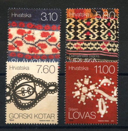2014 - CROAZIA - TESSUTI  4v. - NUOVI - LOTTO/33220