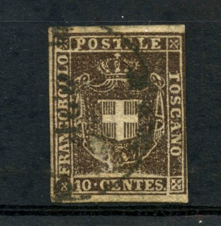 1860 - TOSCANA GOV. PROVVISORIO - 10c. BRUNO - USATO - LOTTO/2993A