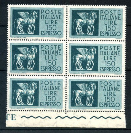 1968 - REPUBBLICA - 150 LIRE ESPRESSO CAVALLI ALATI - BLOCCO NUOVO - LOTTO/27176