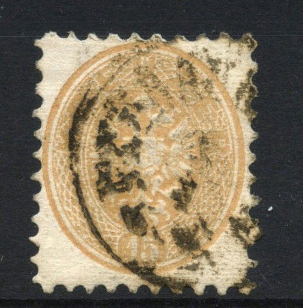 1863 - AUSTRIA - LOTTO/43635 - 15 K. BISTRO AQUILA BICIPITE - USATO
